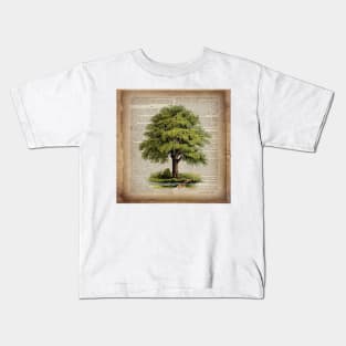 1980s environmental earth day botanical vintage oak tree Kids T-Shirt